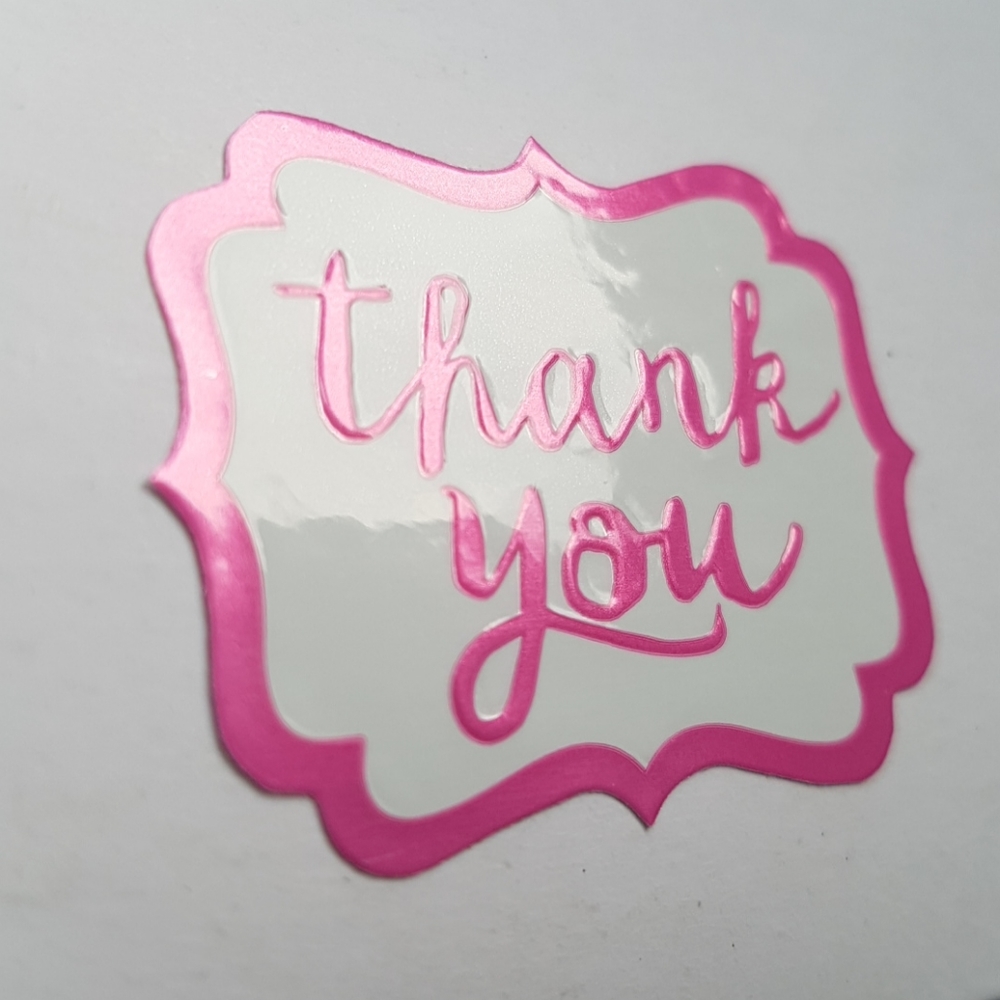 2/15$ 25 pcs Removable Thank You Stickers Pink 1.5"x1.5" in.